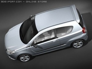Chevrolet Aveo 2009 3-door 3D Model