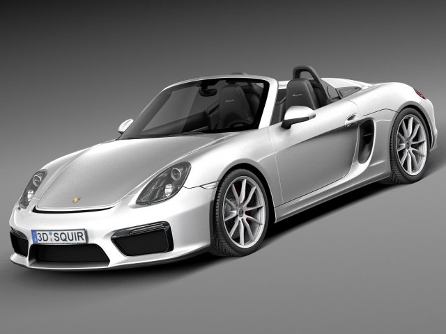 Porsche Boxster Spyder 2016 Model 3D .c4d .max .obj .3ds .fbx .stl .blend 
