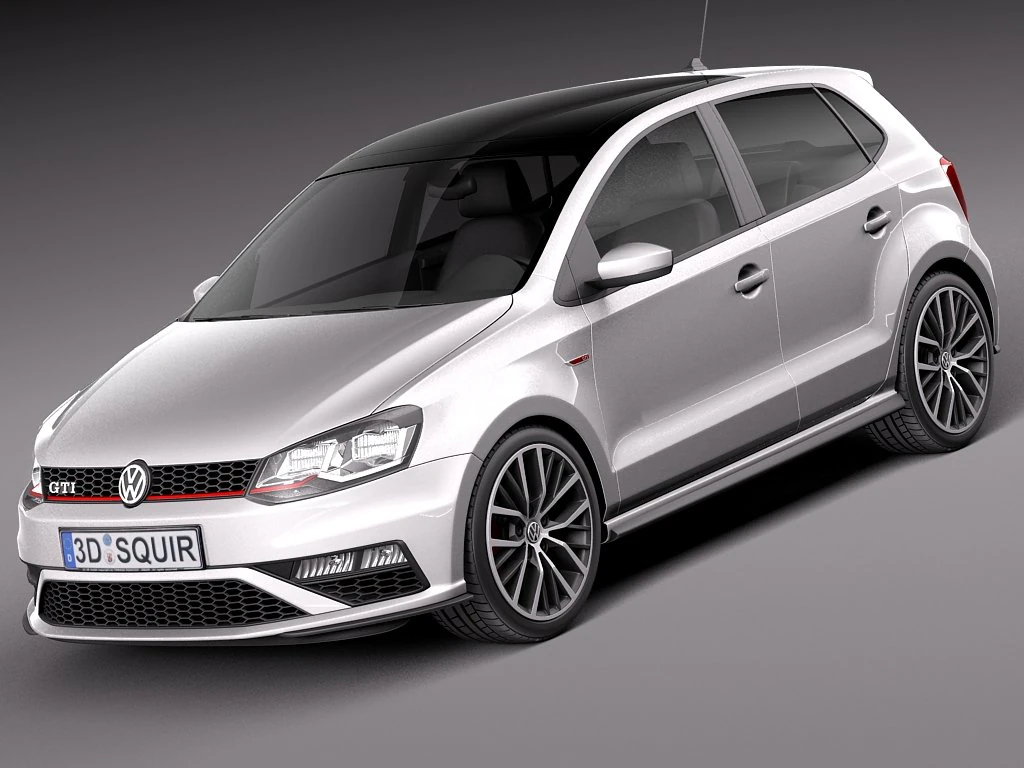 Volkswagen Polo GTI 5-door 2015 3D Model .c4d .max .obj .3ds .fbx .stl .blend 
