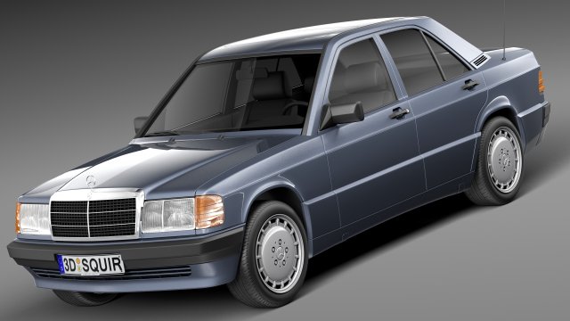 Mercedes-Benz 190E W201 1982-1993 3D मॉडल .c4d .max .obj .3ds .fbx .stl .blend 