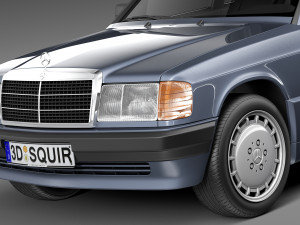 Mercedes-Benz 190E W201 1982-1993 3D मॉडल