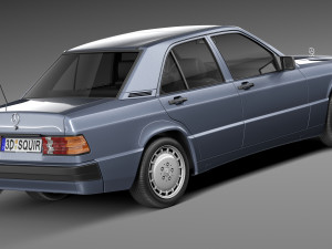 Mercedes-Benz 190E W201 1982-1993 3D मॉडल