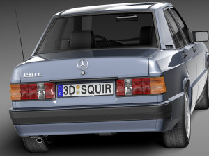 Mercedes-Benz 190E W201 1982-1993 3D मॉडल