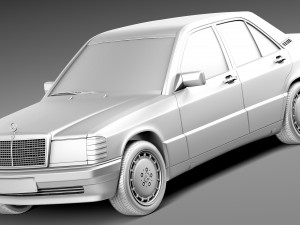 Mercedes-Benz 190E W201 1982-1993 3D मॉडल