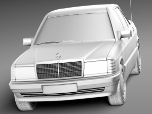 Mercedes-Benz 190E W201 1982-1993 3D मॉडल