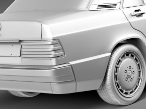 Mercedes-Benz 190E W201 1982-1993 3D मॉडल