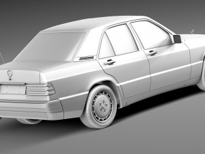 Mercedes-Benz 190E W201 1982-1993 3D मॉडल