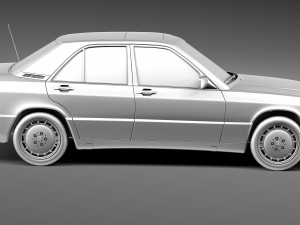 Mercedes-Benz 190E W201 1982-1993 3D मॉडल