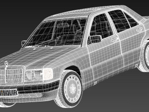 Mercedes-Benz 190E W201 1982-1993 3D मॉडल