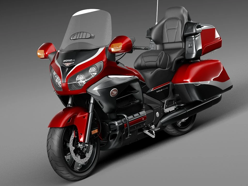Honda Gold Wing 2015 3D Model .c4d .max .obj .3ds .fbx .stl .blend 