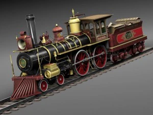 Trem a vapor Union Pacific 119 1868 Modelo 3D