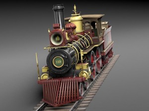 Union Pacific 119 Steam Train 1868 3D 模型