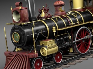 Union Pacific 119 Steam Train 1868 3D 模型