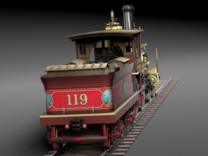 Union Pacific 119 Steam Train 1868 3D 模型