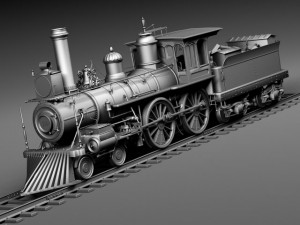 Union Pacific 119 Steam Train 1868 3D 模型