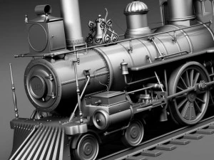 Union Pacific 119 Steam Train 1868 3D Model