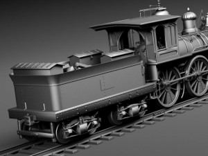 Union Pacific 119 Steam Train 1868 3D 模型