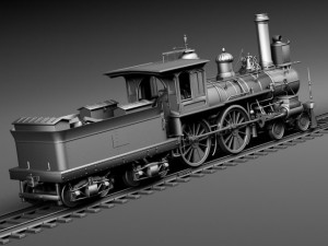 Union Pacific 119 Steam Train 1868 3D 模型