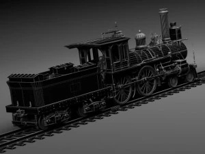 Union Pacific 119 Steam Train 1868 3D Model