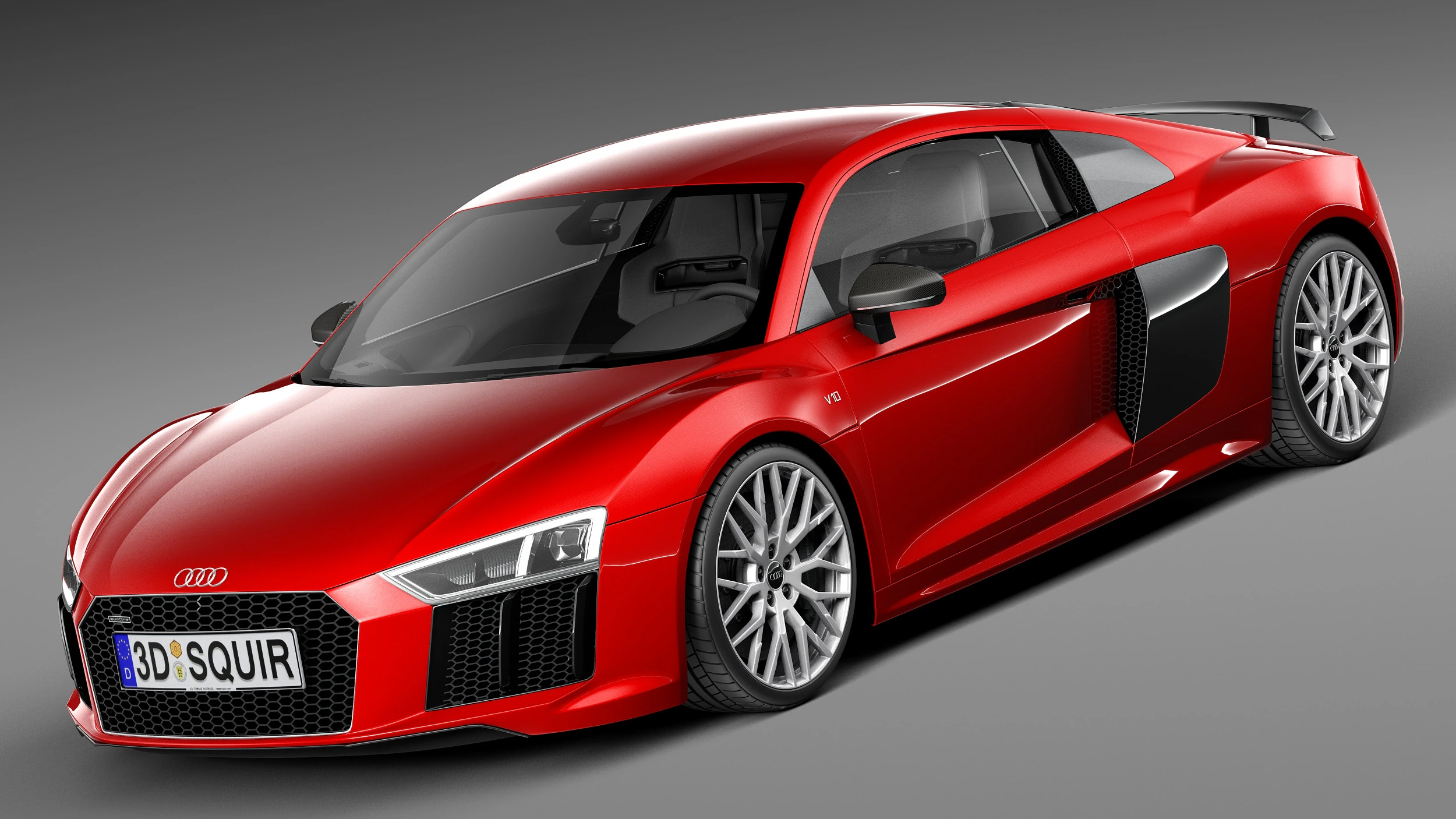 Audi R8 V10 Plus 2016 3D Model .c4d .max .obj .3ds .fbx .stl .blend