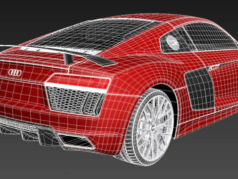 Audi R8 V10 Plus 2016 3D Model