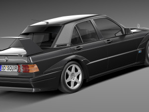 Mercedes-Benz 190E W201 Evolution II 1990 Modello 3D