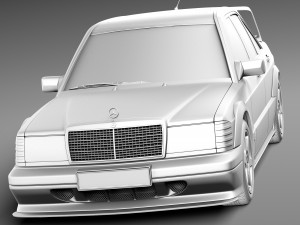 Mercedes-Benz 190E W201 Evolution II 1990 Modello 3D