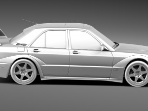 Mercedes-Benz 190E W201 Evolution II 1990 Modello 3D
