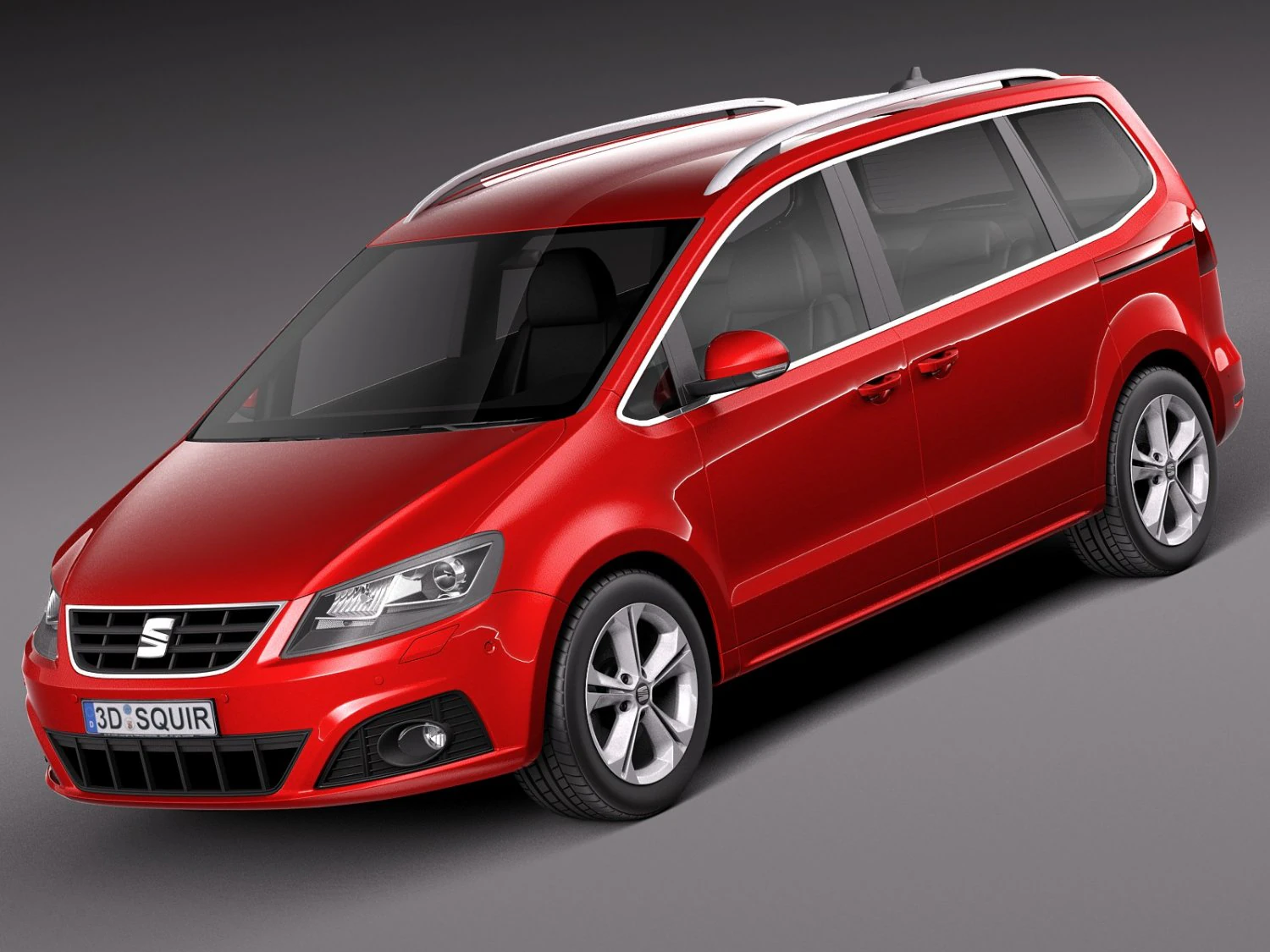 Seat Alhambra 2016 3D Model .c4d .max .obj .3ds .fbx .stl .blend 