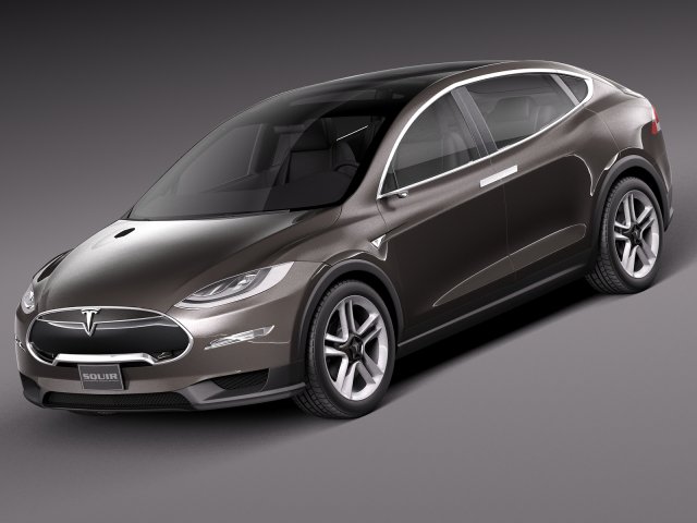 Tesla Model X Prototype 2012 3D 모델 .c4d .max .obj .3ds .fbx .stl .blend 