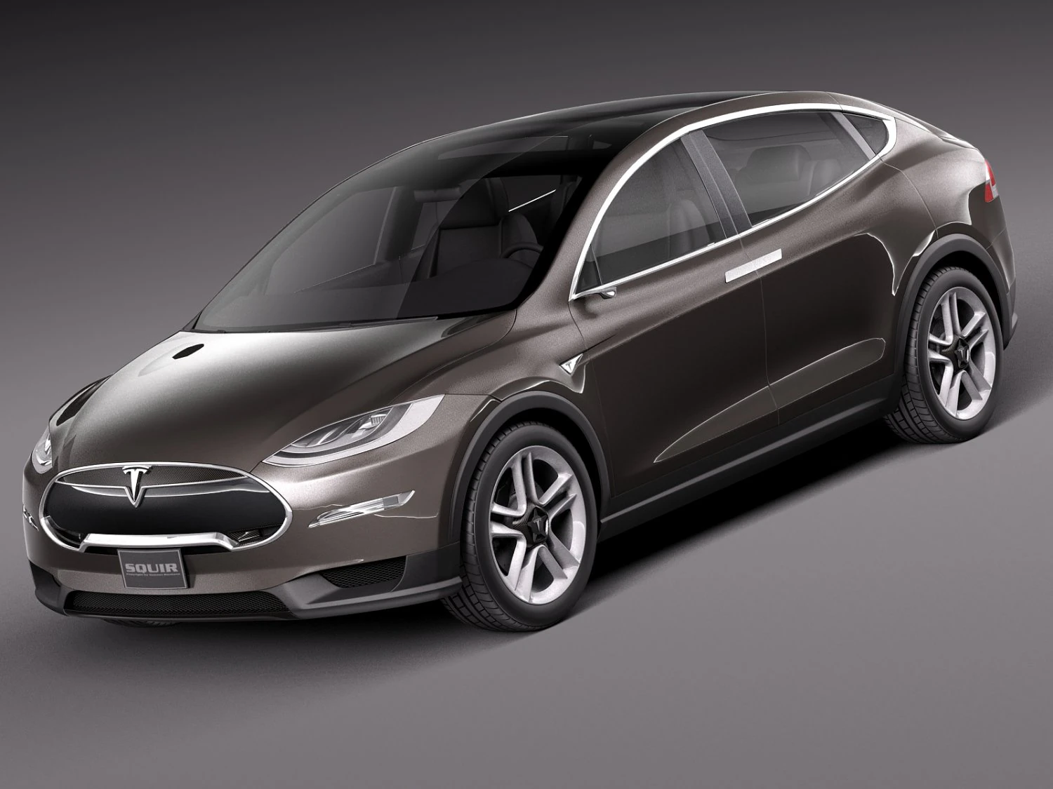Tesla Model X Prototype 2012 3D Model .c4d .max .obj .3ds .fbx .stl .blend