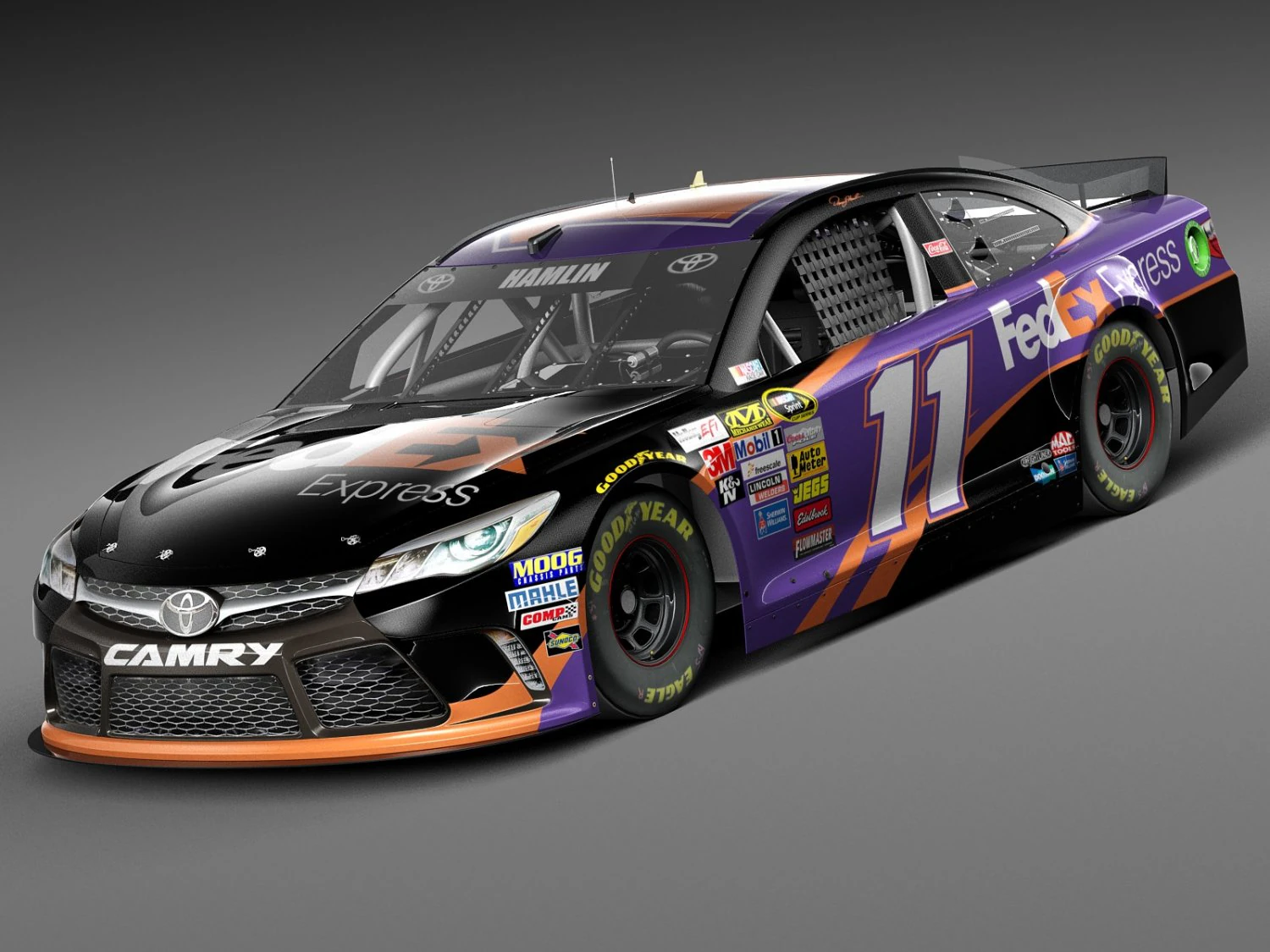 Nascar Toyota Camry Fedex Denny Hamlin 2015 3D Model .c4d .max .obj .3ds .fbx .stl .blend 