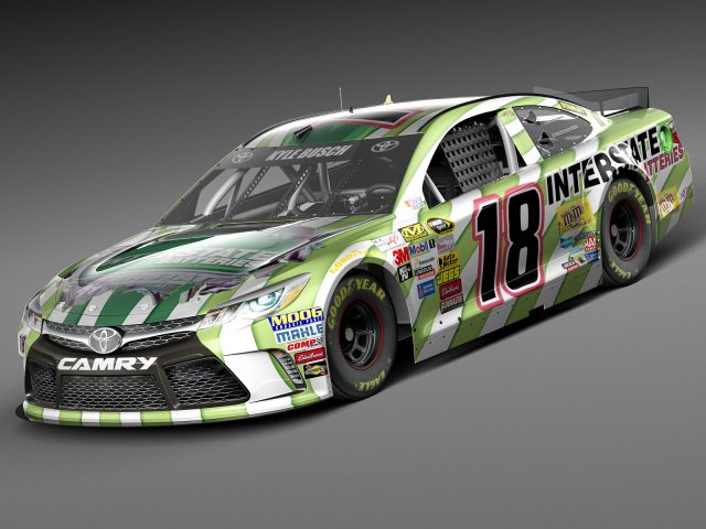 Nascar Toyota Camry Interstate Kyle Bush 2015 3D Model .c4d .max .obj .3ds .fbx .stl .blend 