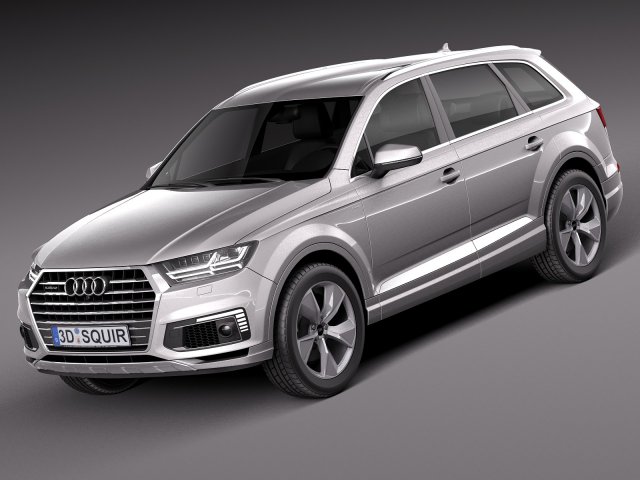 Audi Q7 E-tron 2017 Model 3D .c4d .max .obj .3ds .fbx .stl .blend 