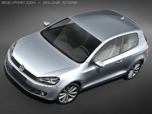 Volkswagen Golf VI 2009 midpoly 3D मॉडल