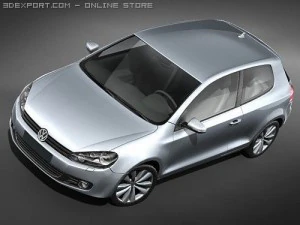 Volkswagen Golf VI 2009 midpoly 3D Model