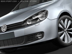 Volkswagen Golf VI 2009 midpoly 3D मॉडल