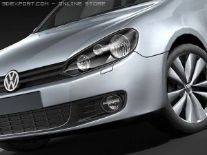 Volkswagen Golf VI 2009 midpoly 3D Model