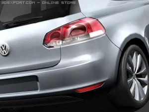 Volkswagen Golf VI 2009 midpoly 3D Model