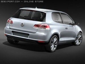 Volkswagen Golf VI 2009 midpoly 3D मॉडल