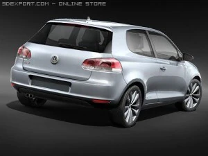 Volkswagen Golf VI 2009 midpoly 3D Model