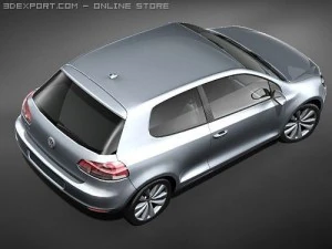 Volkswagen Golf VI 2009 midpoly 3D Model