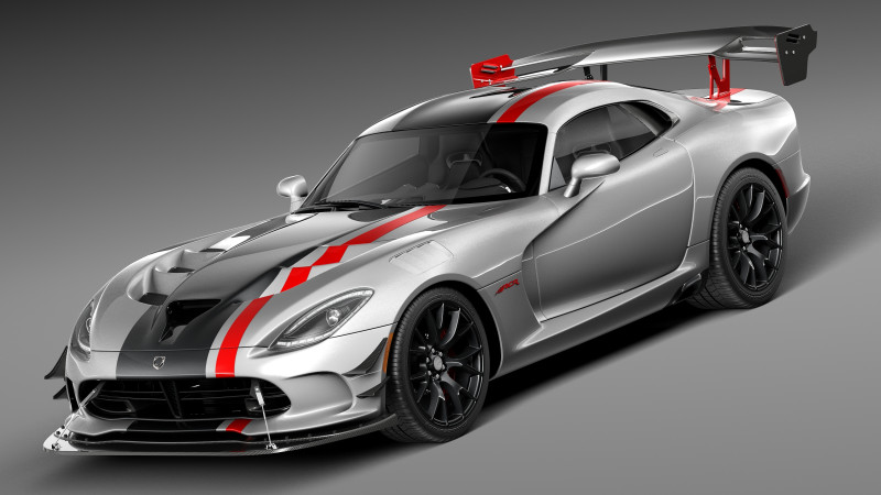 Dodge Viper ACR 2016 3D 模型 .c4d .max .obj .3ds .fbx .stl .blend 