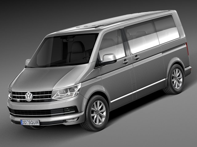 Volkswagen Transporter Multivan T6 2016 3D 모델 .c4d .max .obj .3ds .fbx .stl .blend 