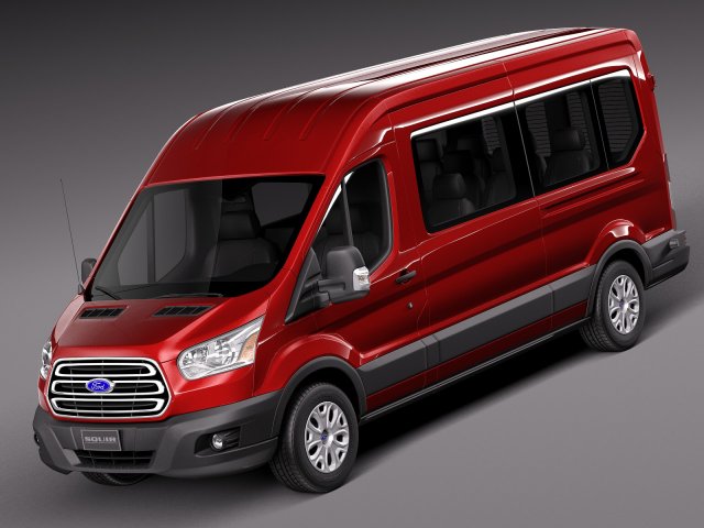 Transit Medium Passenger 2014 3D Model .c4d .max .obj .3ds .fbx .stl .blend 