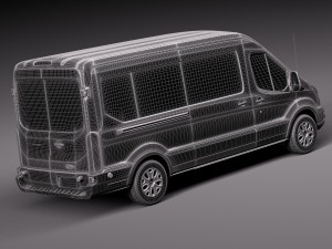 Transit Medium Passenger 2014 3D Model