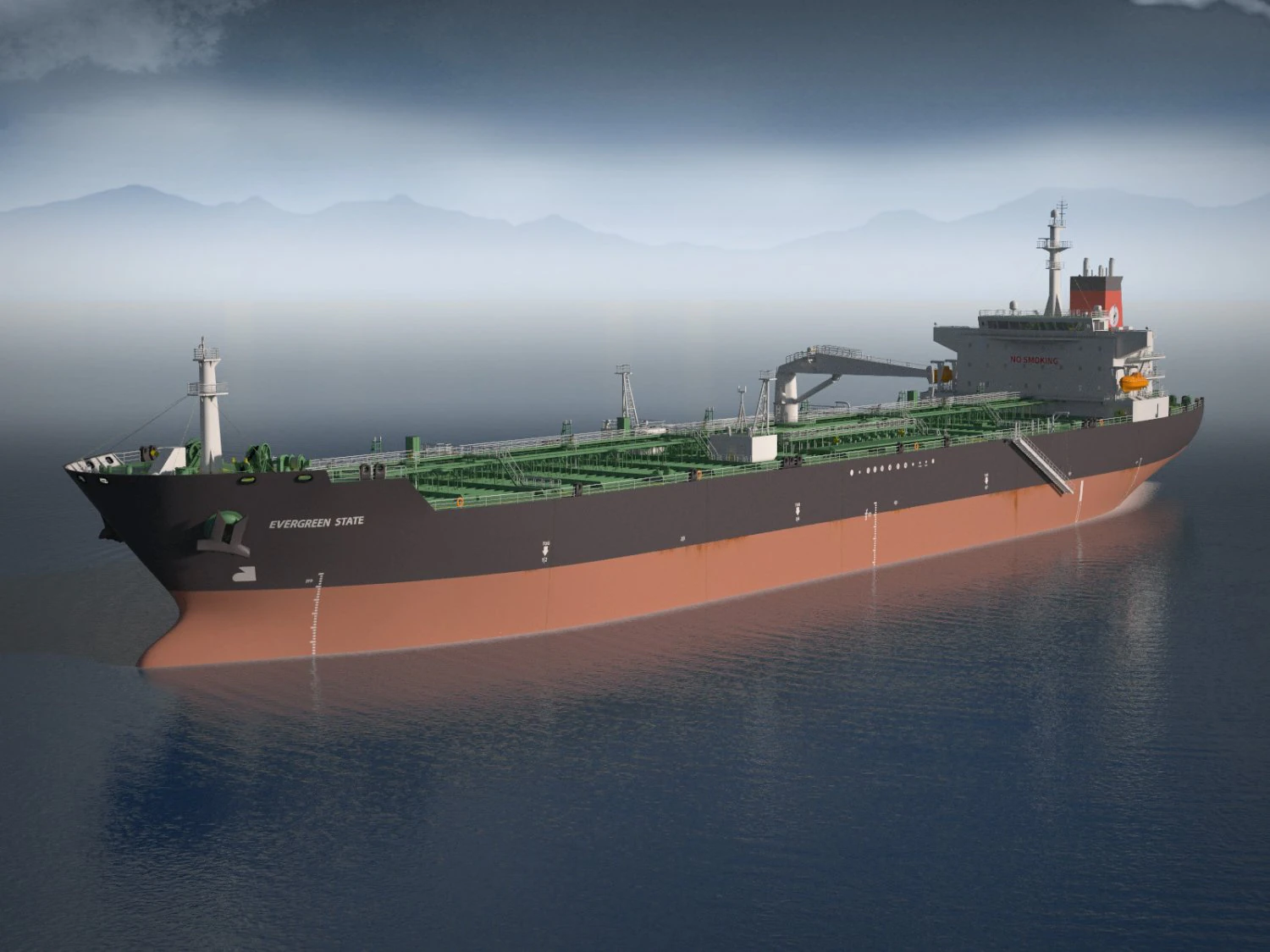 Oil Tanker Ship Evergreen State 3D Model .c4d .max .obj .3ds .fbx .stl .blend 