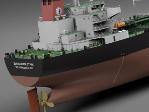 Oil Tanker Ship Evergreen State 3D Model