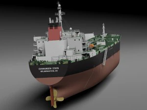 Oil Tanker Ship Evergreen State 3D Model