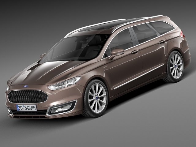 Mondeo Vignale Estate 2015 3D Model .c4d .max .obj .3ds .fbx .stl .blend 